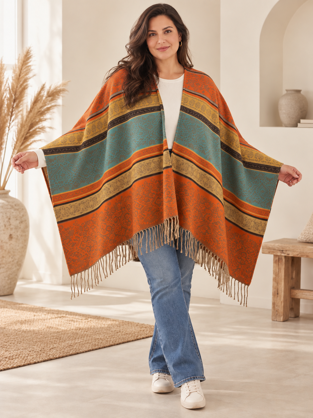 GRAZIELLA - CAPE PONCHO MULTICOLORE