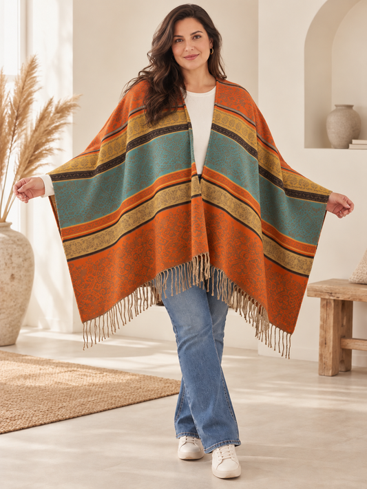 GRAZIELLA - CAPE PONCHO MULTICOLORE