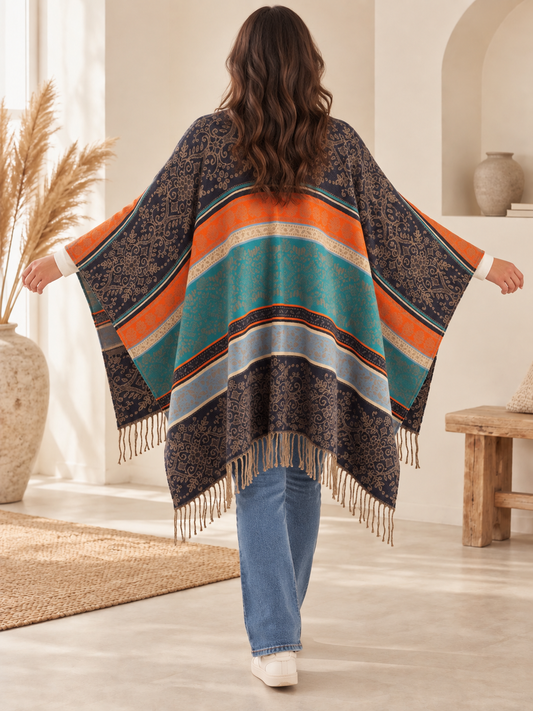 GRAZIELLA - CAPE PONCHO MULTICOLORE