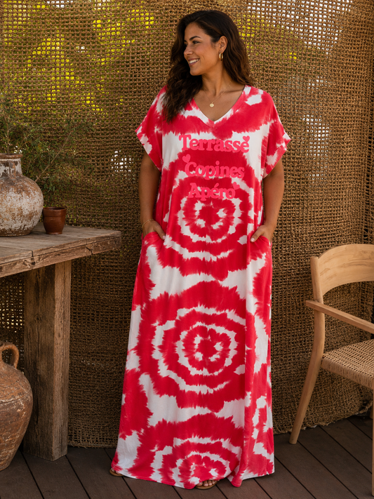 BRASILIA - ROBE LONGUE ROUGE JUSQU'A LA TAILLE 54/56