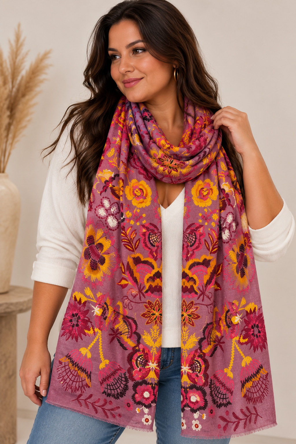 MONICA - ECHARPE A MOTIF MULTICOLORE