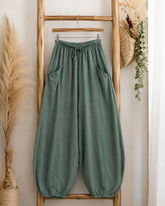 MAXOU - PANTALON KAKI COUPE BARREL FLUIDE TAILLE 48 A 54