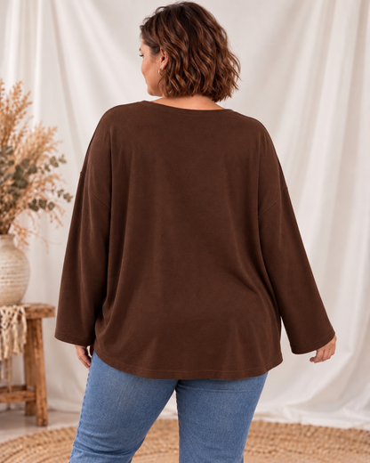 TERRY - PULL MARRON EN MAILLE AVEC CLOUS JUSQU'A LA TAILLE 54/56