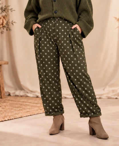 NINO - PANTALON KAKI A POIS TAILLE 46 A 52/54