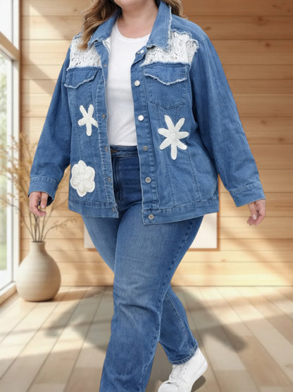 ANASTASIA - VESTE EN JEAN OVERSIZE JUSQU'A LA TAILLE 46 A 54