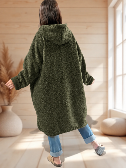 ANGELO - MANTEAU KAKI A CAPUCHE JUSQU'A LA TAILLE 48/50 A 56