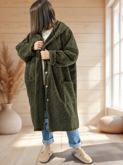 ANGELO - MANTEAU KAKI A CAPUCHE JUSQU'A LA TAILLE 48/50 A 56