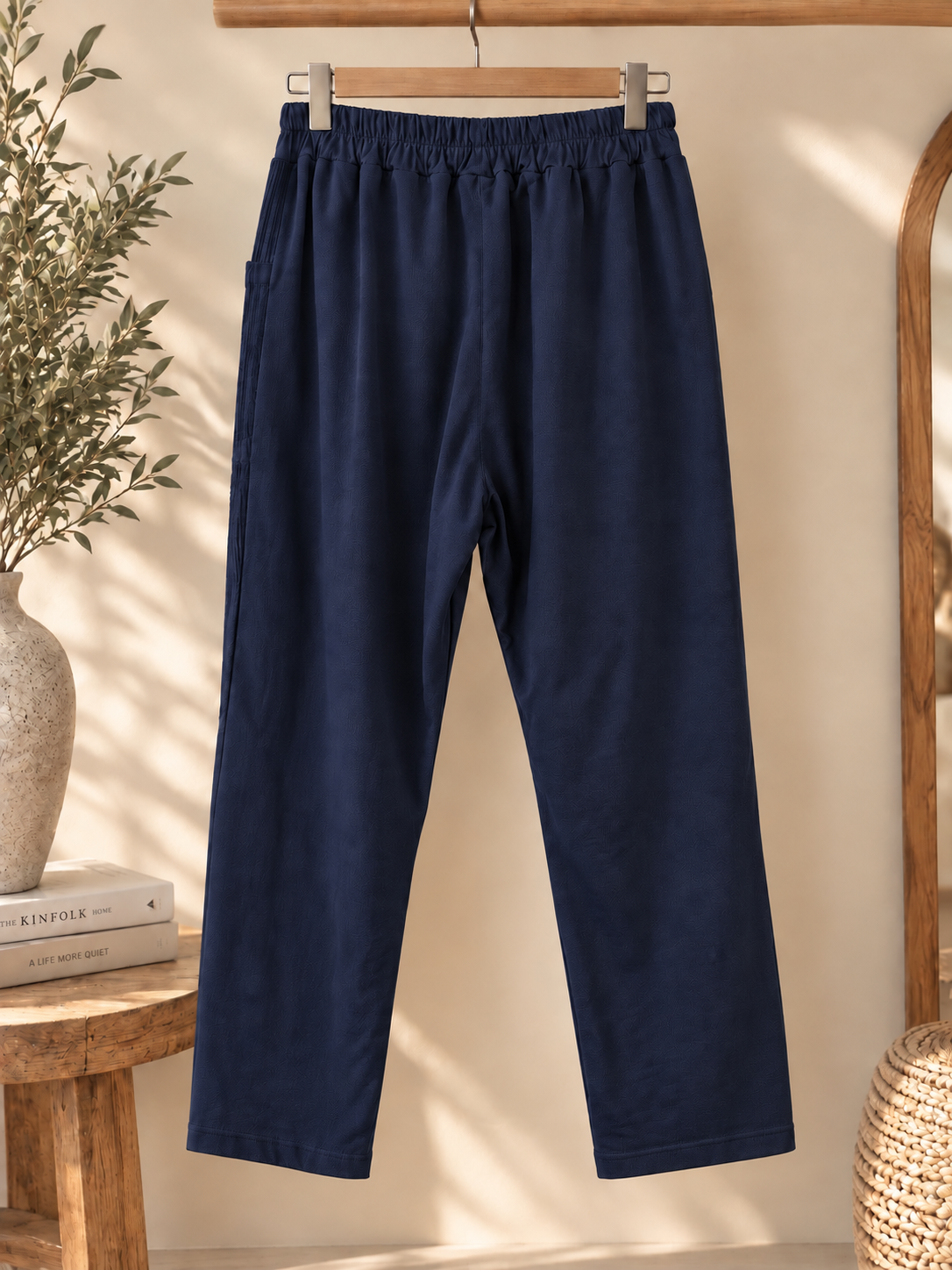 LUDO - PANTALON MARINE BI-MATIERE JUSQU'A LA TAILLE 54
