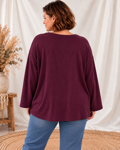TERRY - PULL RAISIN EN MAILLE AVEC CLOUS JUSQU'A LA TAILLE 54/56