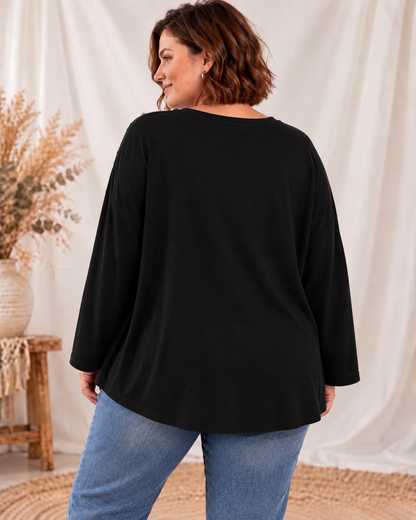 TERRY - PULL NOIR EN MAILLE AVEC CLOUS JUSQU'A LA TAILLE 54/56