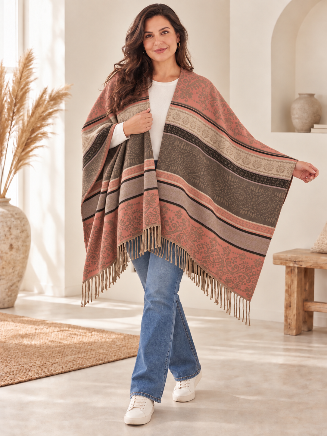 GRAZIELLA - CAPE PONCHO MULTICOLORE