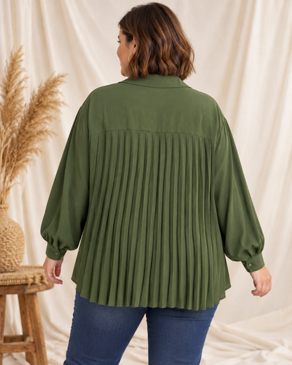 DEVA - CHEMISE KAKI DOS PLISSE JUSQU'A LA TAILLE 56