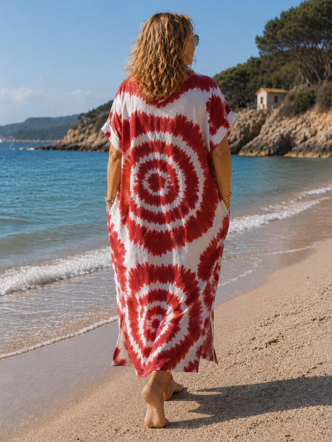 BRASILIA - ROBE LONGUE TERRACOTTA JUSQU'A LA TAILLE 54/56