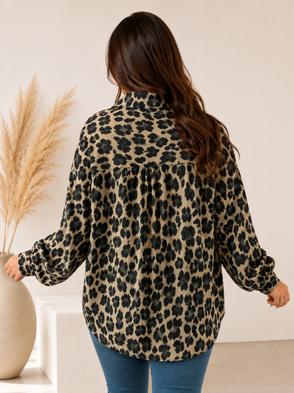 SOLELUNA - CHEMISE OVERSIZE LEOPARD JUSQU'A LA TAILLE 54