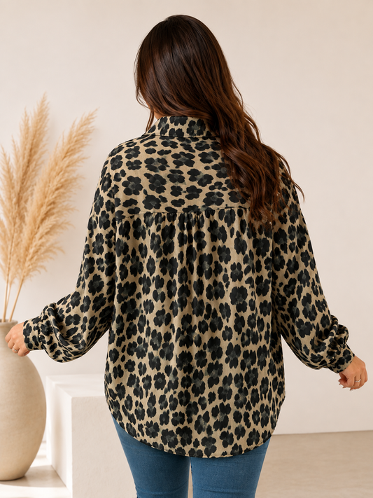SOLELUNA - CHEMISE OVERSIZE LEOPARD JUSQU'A LA TAILLE 54