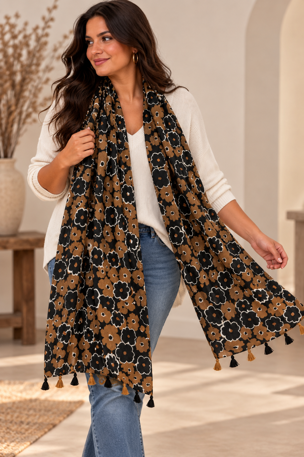 PAOLA - ECHARPE A FLEUR