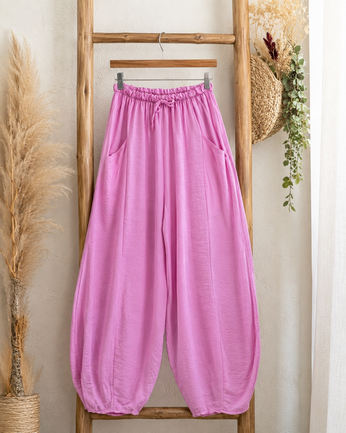 MAXOU - PANTALON ROSE COUPE BARREL FLUIDE TAILLE 48 A 54
