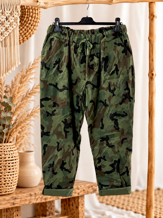 STEPH - PANTALON SPORTSWEAR CAMOUFLAGE BEIGE TAILLE 46/48 A 54