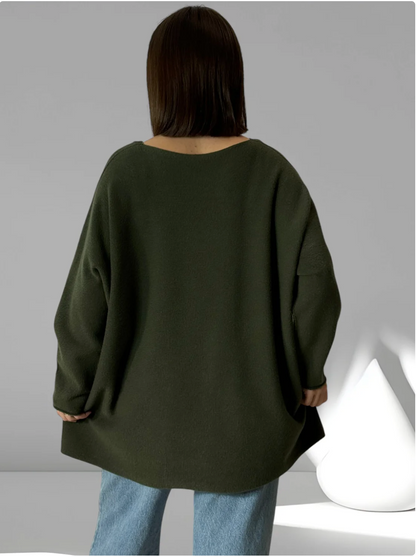 LARA - PULL OVERSIZE KAKI JUSQU'A LA TAILLE 54