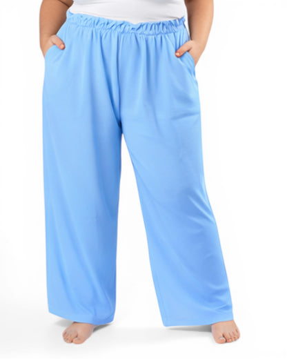 GABBY - PANTALON BLEU CIEL TAILLE 48 A 54/56