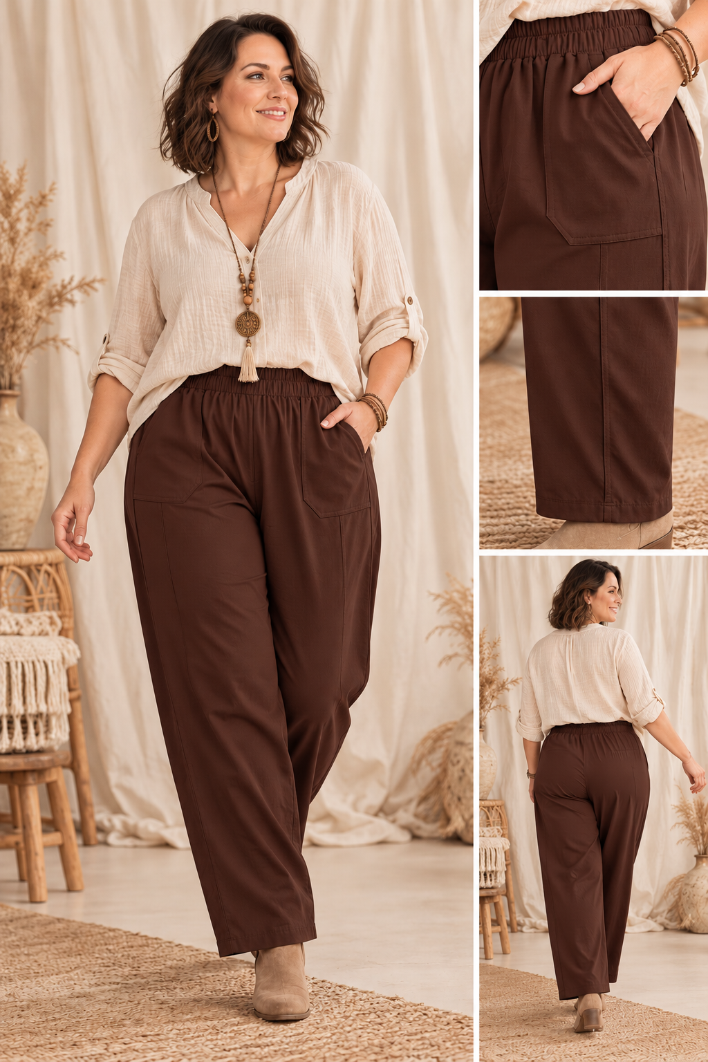 LUDOVIC - PANTALON MARRON TAILLE 54 A 58/60