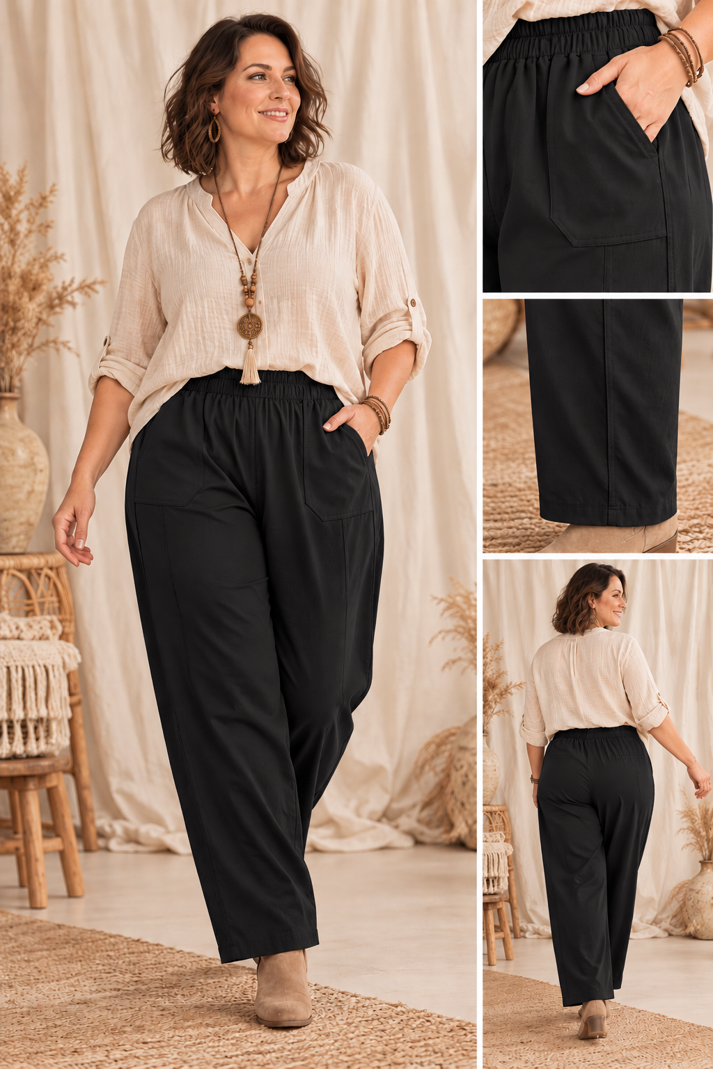LUDOVIC - PANTALON NOIR TAILLE 54 A 58/60
