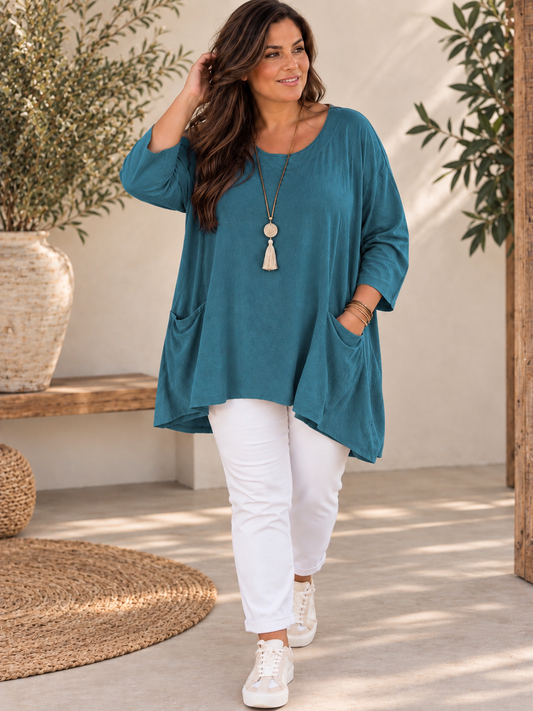 JULIE - TUNIQUE CANARD EN VELOURS MILLERAIE JUSQU'A LA TAILLE 52