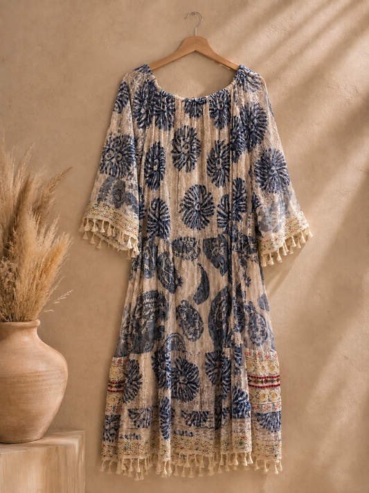 BORA BORA - ROBE BOHEME EN DENTELLE JUSQU'A LA TAILLE 54