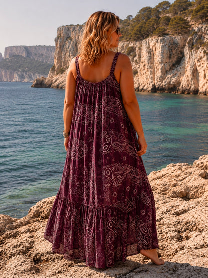 LILIROSE - ROBE LONGUE BANDANA CYCLAMEN JUSQU'A LA TAILLE 56