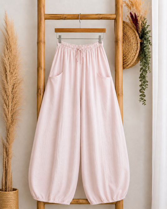 MAXOU - PANTALON ROSE COUPE BARREL FLUIDE TAILLE 48 A 54
