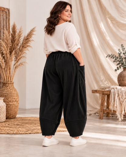 FRANCESCO - PANTALON NOIR EN VELOURS TAILLE 48 A 54