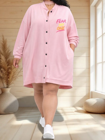 MONIKA - VESTE OVERSIZE ROSE JUSQU'A LA TAILLE 58/60