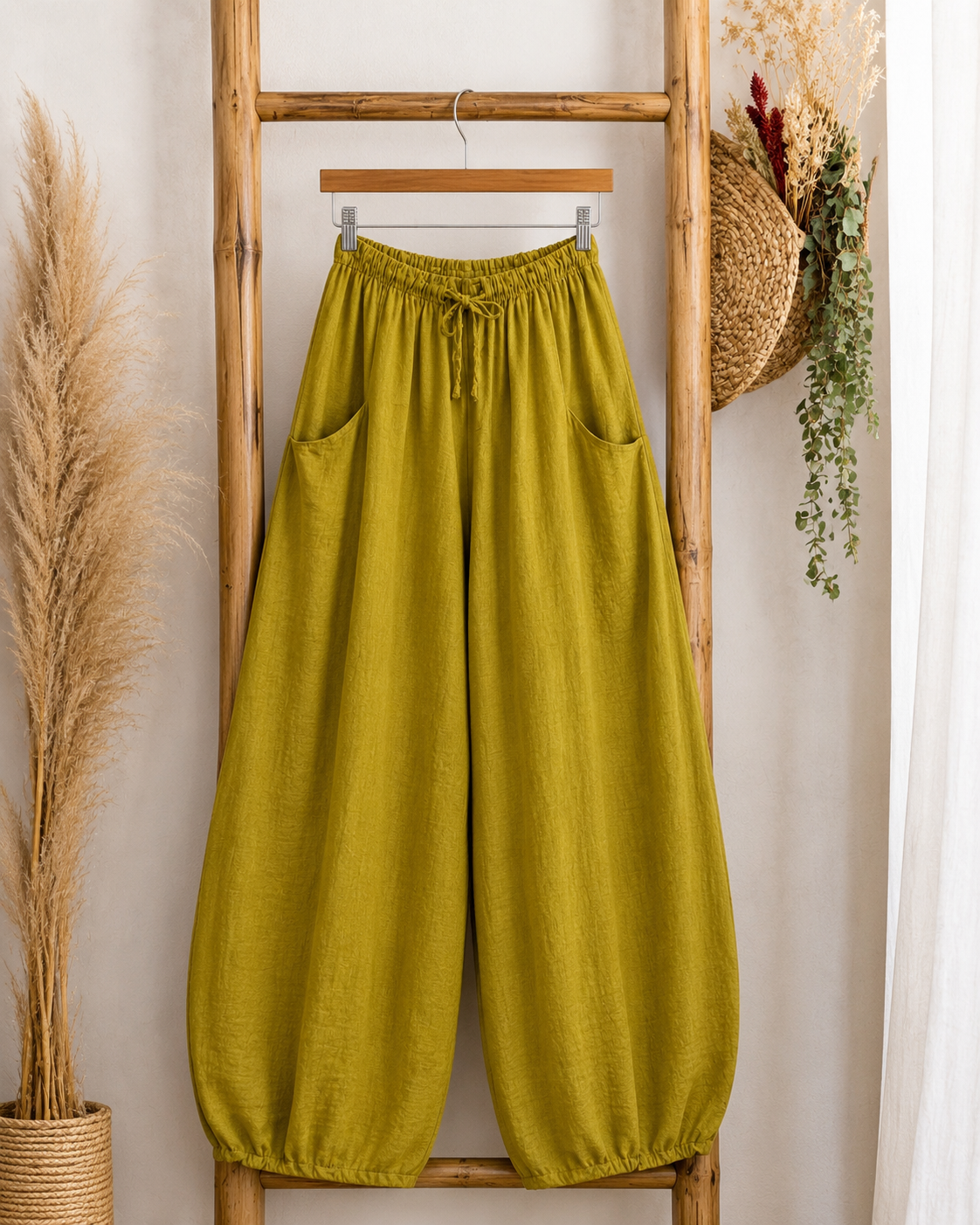 MAXOU - PANTALON VERT COUPE BARREL FLUIDE TAILLE 48 A 54