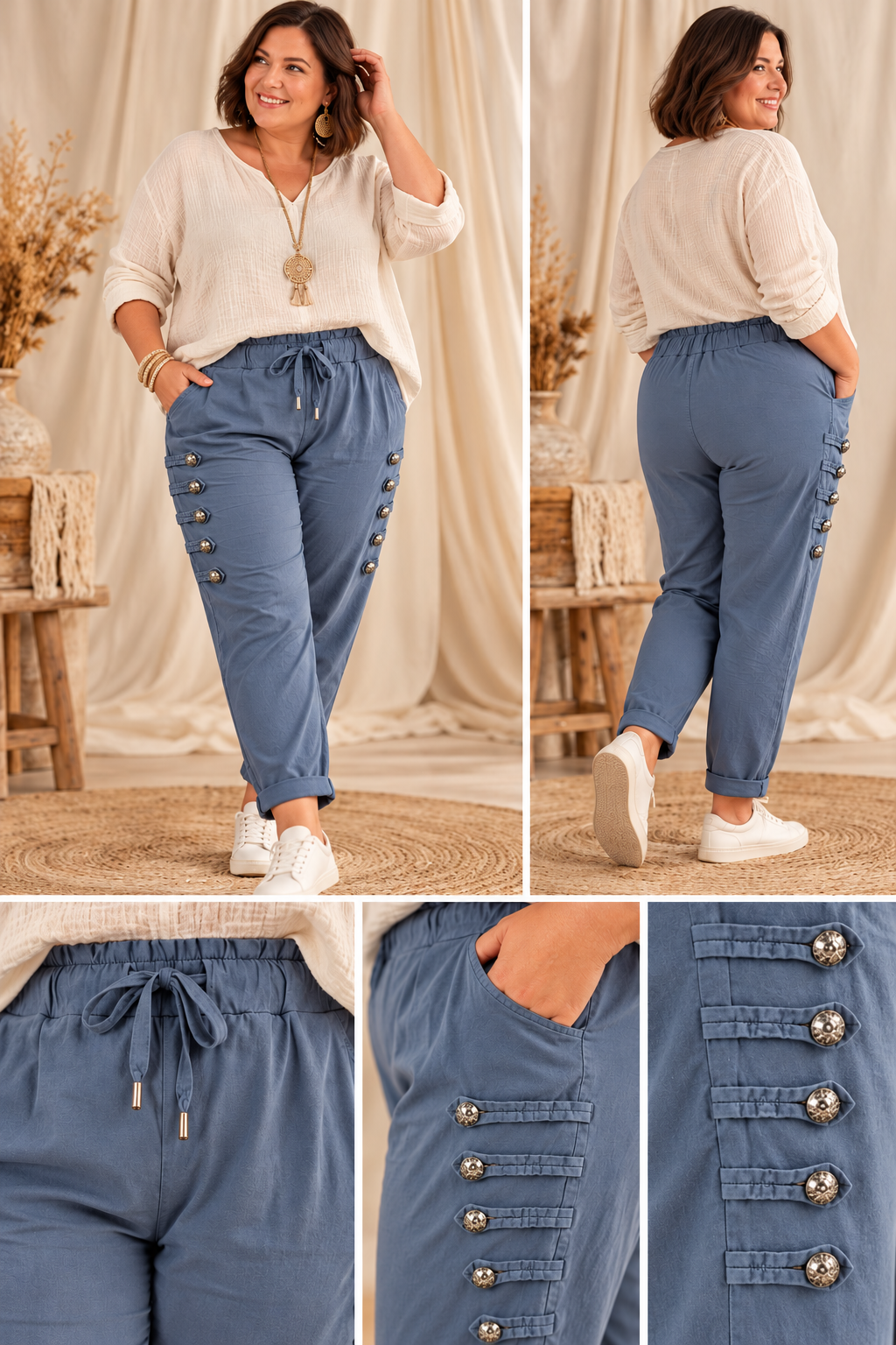 HACIENDA - PANTALON MAGIQUE OFFICIER BLEU TAILLE 46 A 54