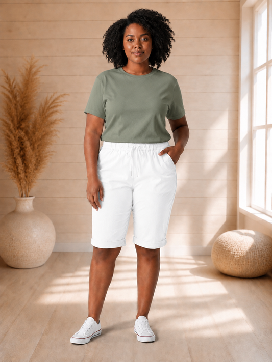 SACHA - BERMUDA BLANC JUSQU'A LA TAILLE 50/52