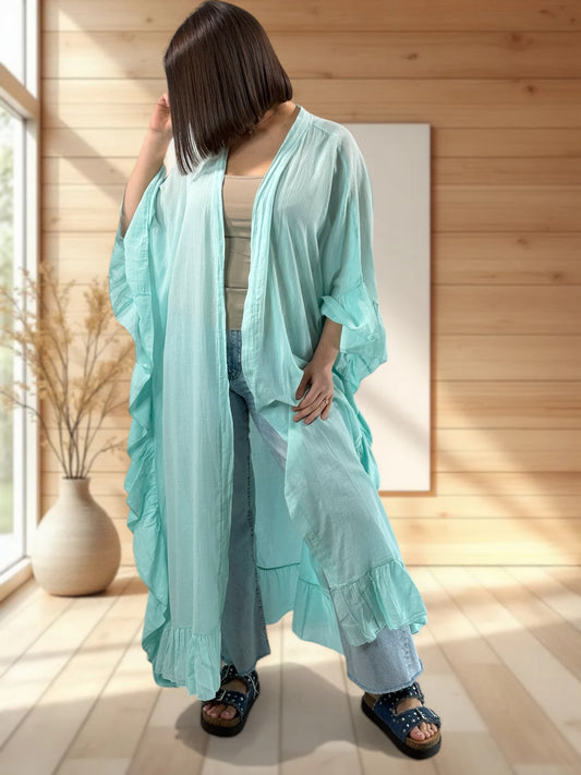 HAPINESS - KIMONO LAGON OVERSIZE JUSQU'A LA TAILLE 60