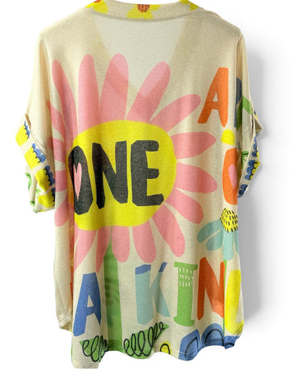 HELLO - TEE-SHIRT OVERSIZE FLUIDE SCINTILLANT JUSQU'A LA TAILLE 52