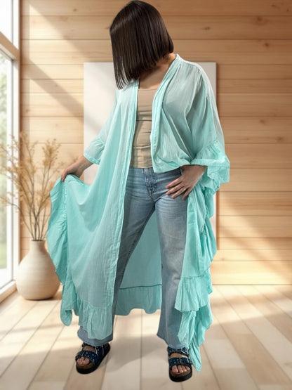 HAPINESS - KIMONO LAGON OVERSIZE JUSQU'A LA TAILLE 60