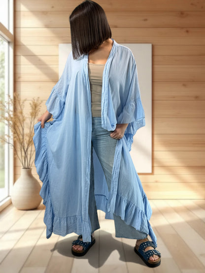 HAPINESS - KIMONO BLEU OVERSIZE JUSQU'A LA TAILLE 60