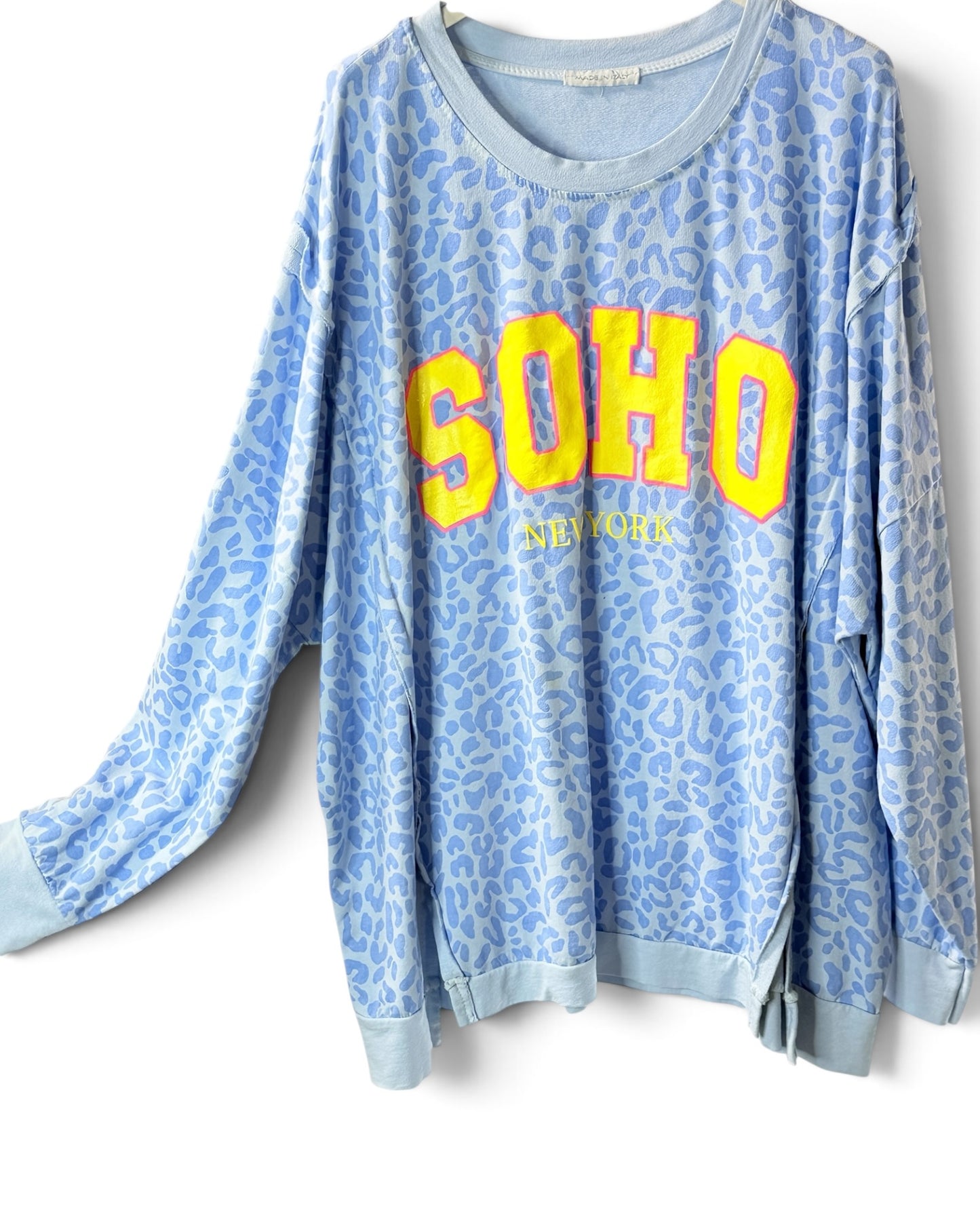 CARLOTA - TEE-SHIRT LEOPARD BLEU JUSQU'A LA TAILLE 54