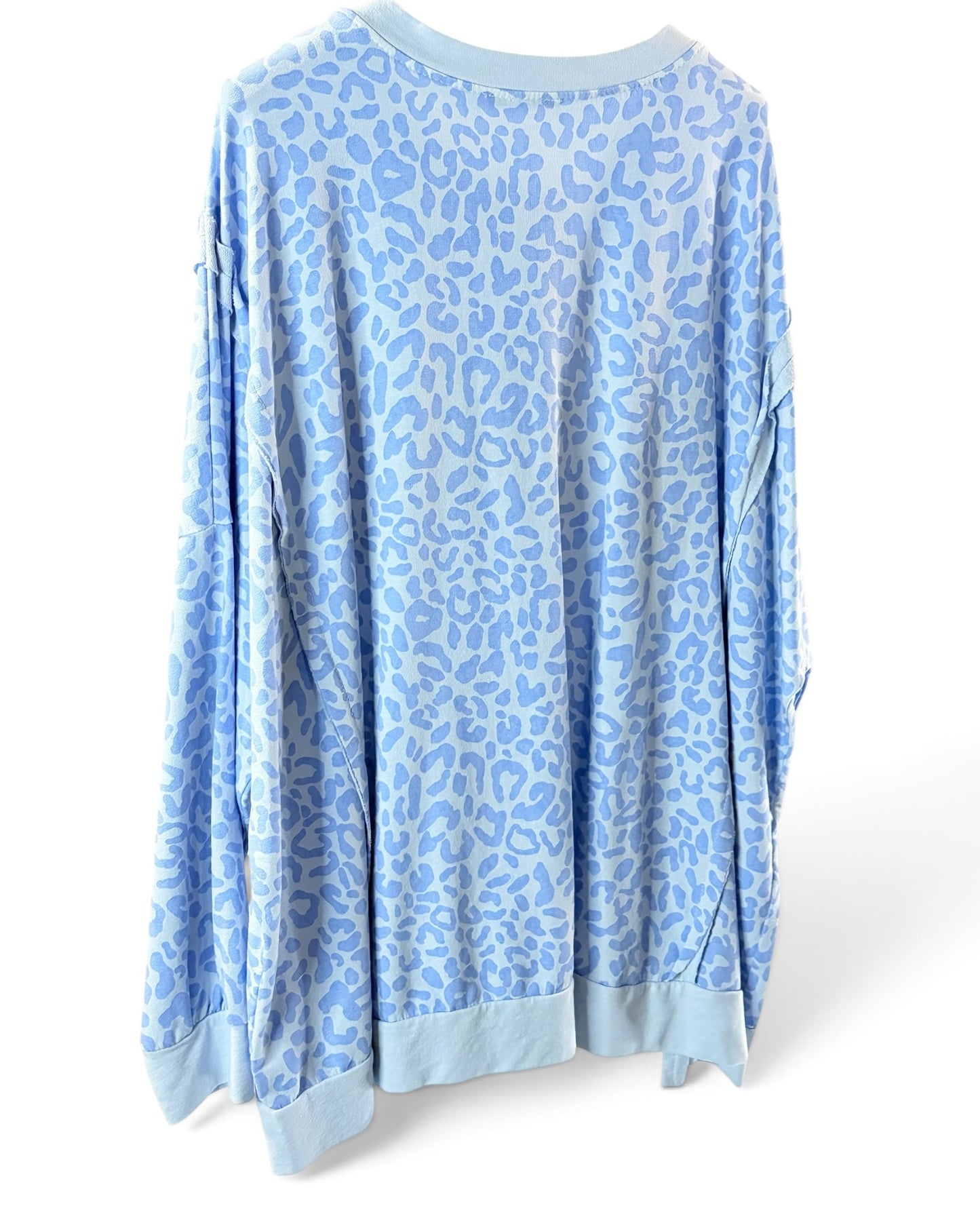 CARLOTA - TEE-SHIRT LEOPARD BLEU JUSQU'A LA TAILLE 54