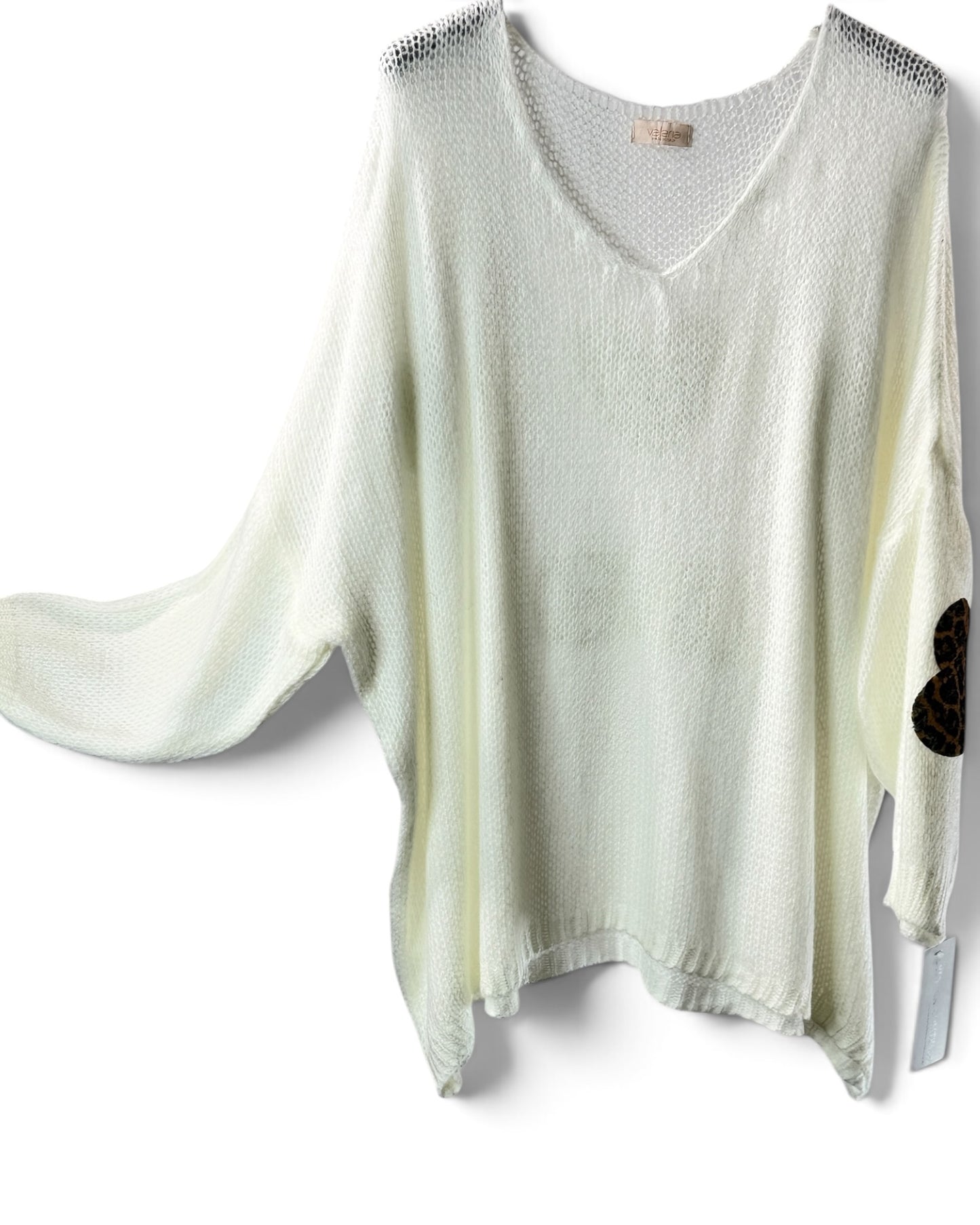 JAMES - PULL OVERSIZE BLANC CASSE JUSQU'A LA TAILLE 56