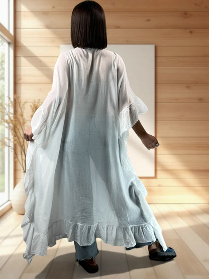 HAPINESS - KIMONO BLANC OVERSIZE JUSQU'A LA TAILLE 60
