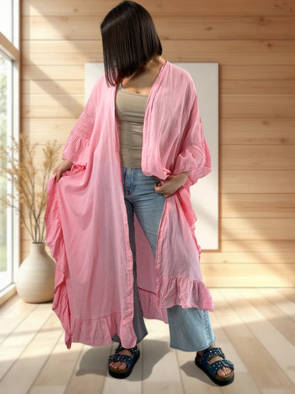 HAPINESS - KIMONO ROSE OVERSIZE JUSQU'A LA TAILLE 60