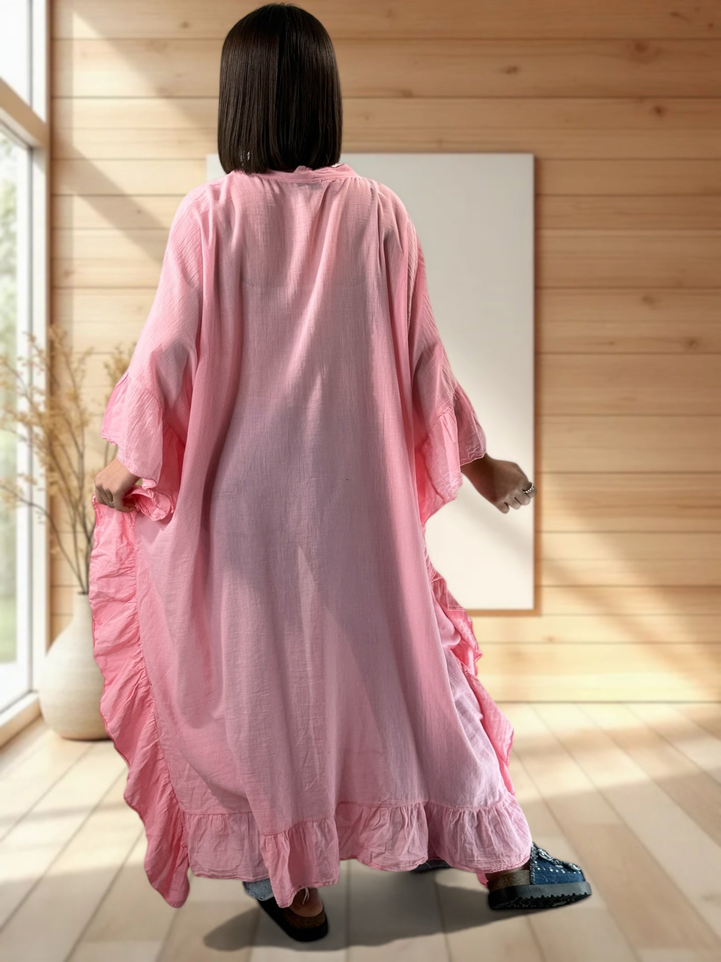 HAPINESS - KIMONO ROSE OVERSIZE JUSQU'A LA TAILLE 60