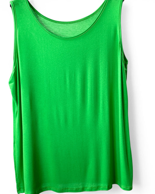 LOUANE - TOP DEBARDEUR VERT TAILLE 46/48 A 54