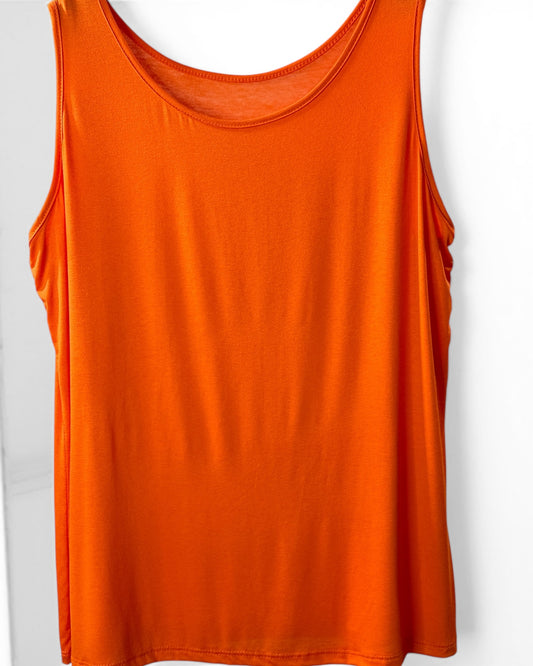 LOUANE - TOP DEBARDEUR ORANGE TAILLE 46/48 A 54