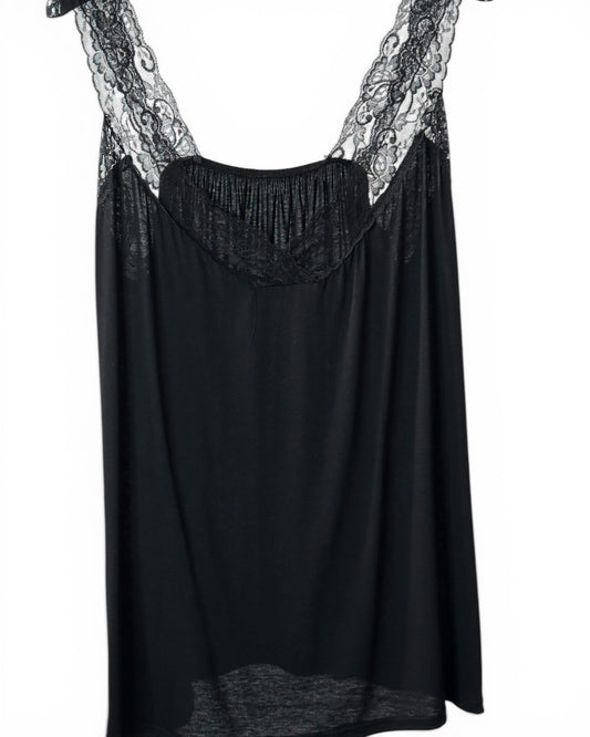 CHOUCHOU - TOP NOIR AVEC DENTELLE TAILLE 48 A 56