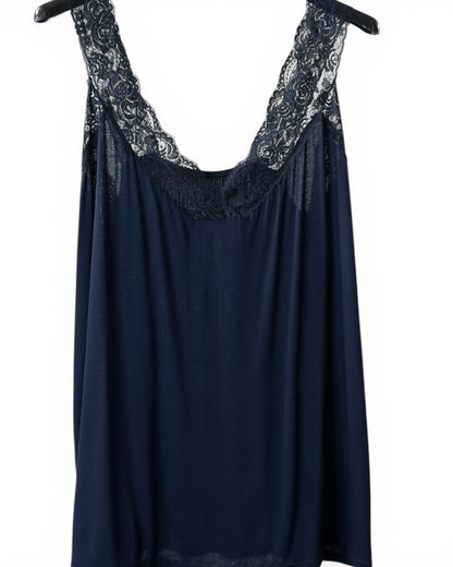 CHOUCHOU - TOP MARINE AVEC DENTELLE TAILLE 48 A 56
