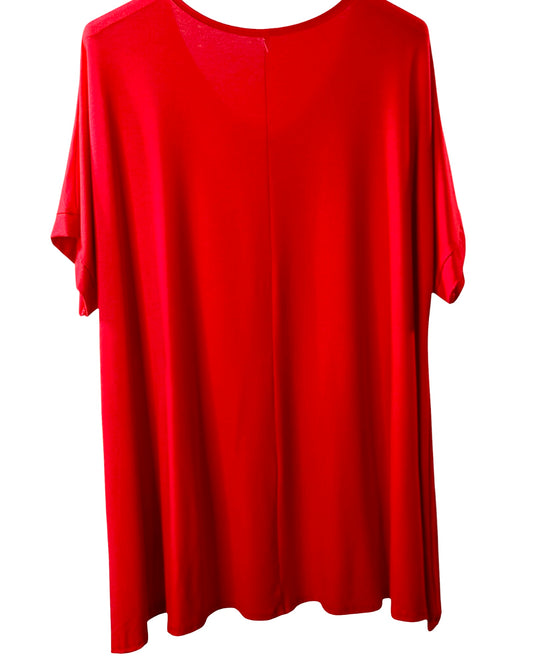 INGRID - T-SHIRT OVERSIZE ROUGE JUSQU'A LA TAILLE 48 A 56